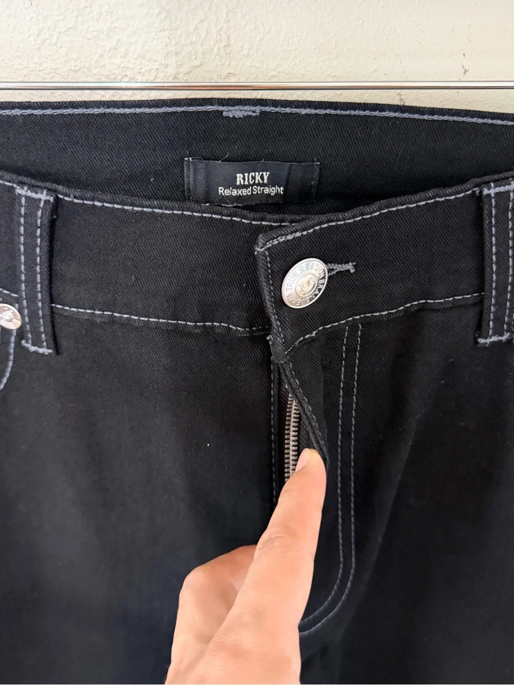 True Religion Men’s Ricky Straight Black Classic Jeans